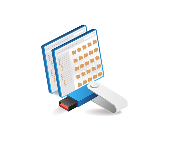 Portable computer data storage  Illustration