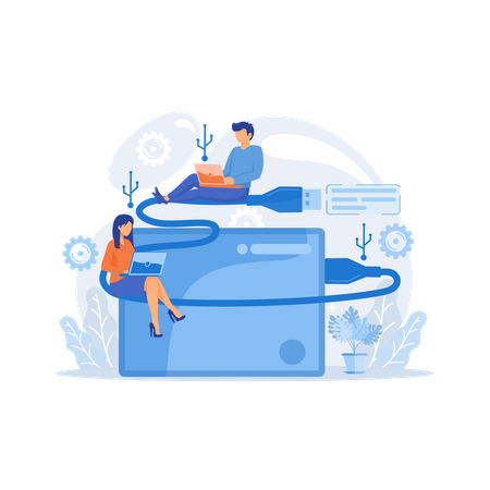 Portable external hard drive Illustration