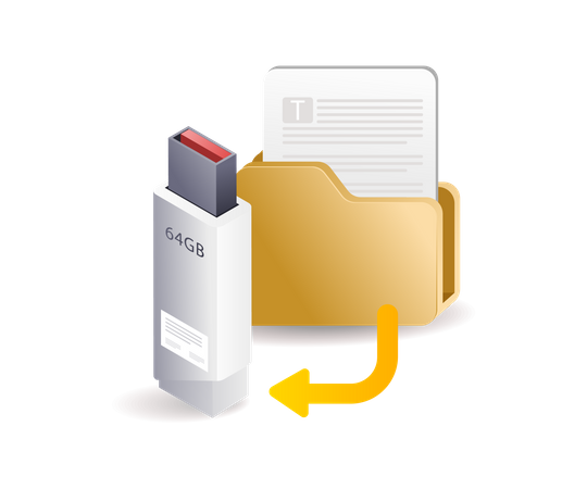 Portable file folder data storage  일러스트레이션
