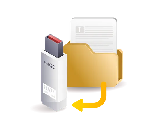 Portable file folder data storage  Illustration