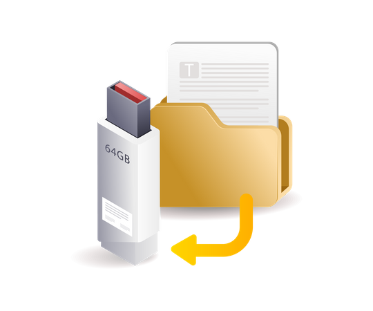 Portable file folder data storage  Illustration