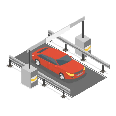 Máquina de pedágio eletrônico  Ilustração