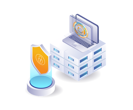 Portal de segurança do servidor de banco de dados  Ilustração