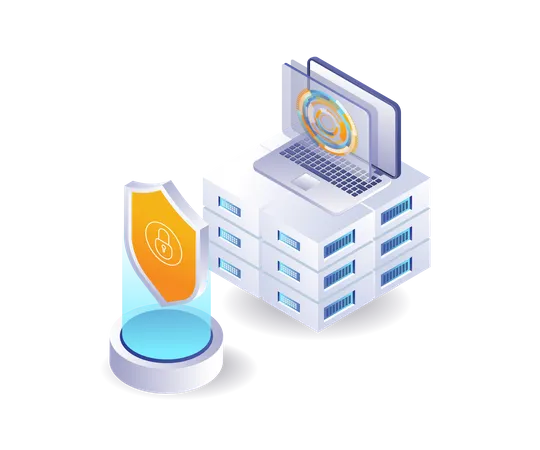 Portal de seguridad del servidor de bases de datos  Ilustración