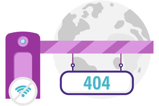 Portal fechado com código 404  Ilustração