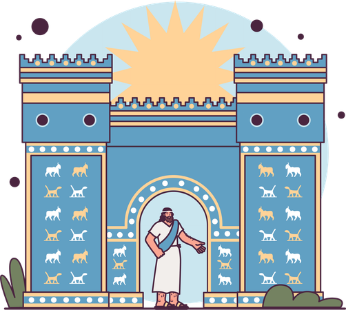 Portão de Ishtar na Mesopotâmia  Ilustração