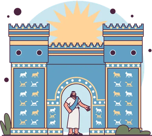 Porte d'Ishtar en Mésopotamie  Illustration