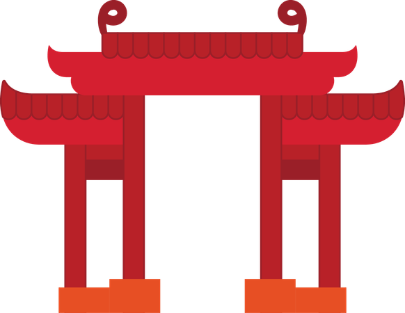 Porte rouge  Illustration