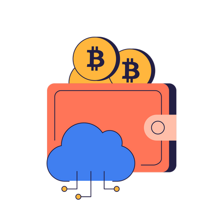 Portefeuille cloud Bitcoin  Illustration