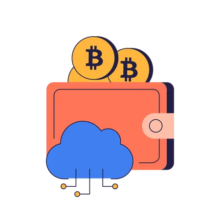 Portefeuille cloud Bitcoin  Illustration