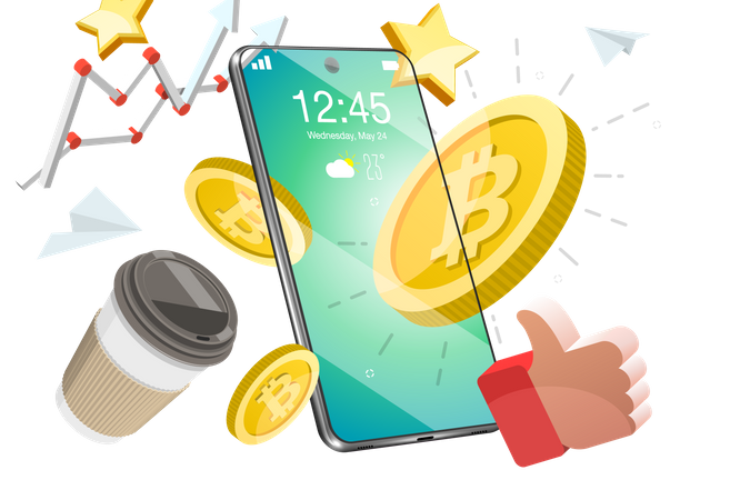 Portefeuille crypto mobile  Illustration