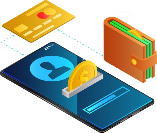 Portefeuille électronique et paiement mobile  Illustration