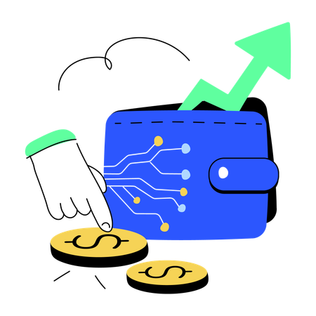 Portefeuille numérique  Illustration