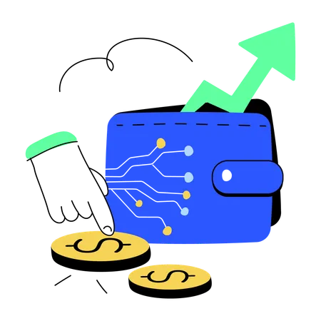 Portefeuille numérique  Illustration