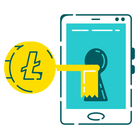 Déverrouiller à l'aide de la clé Litecoin  Illustration