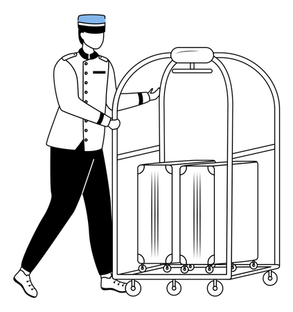 Porter carrying luggage  Illustration