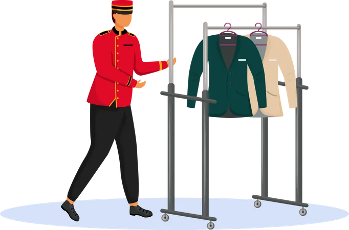 Porteur en uniforme rouge  Illustration