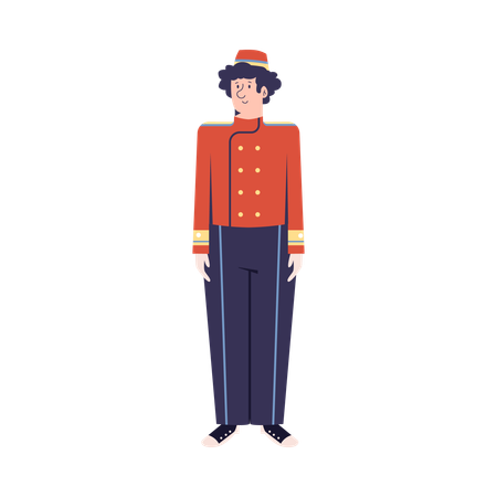 Porter in retro uniform  Illustration