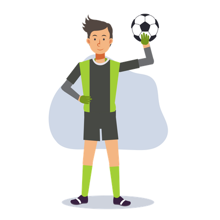 Portero con pelota  Ilustración