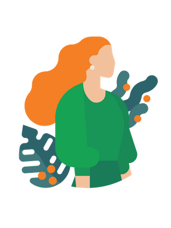 Portrait de femme rousse  Illustration