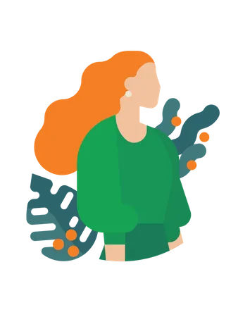 Portrait de femme rousse  Illustration