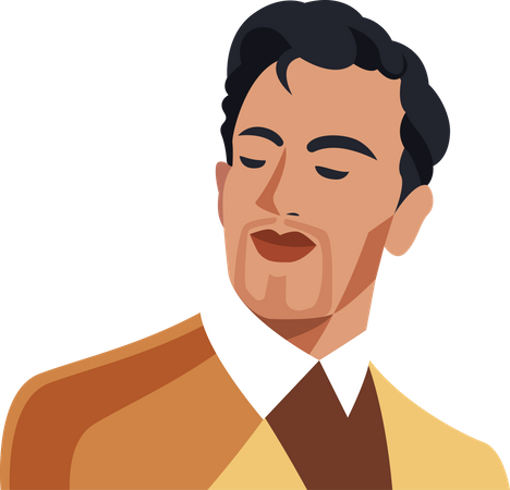 Portrait of bold gentlemen  Illustration