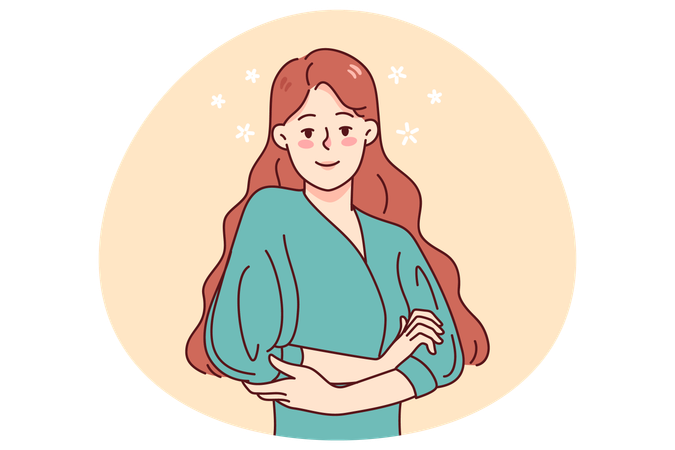 Portrait of happy confident woman  Illustration
