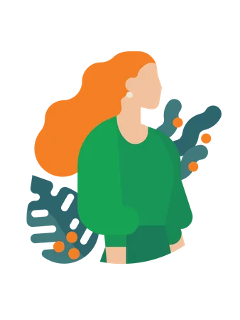 Portrait of redhead woman  Illustration