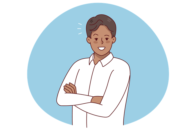 Portrait of smiling businessman feeling confident  Illustration