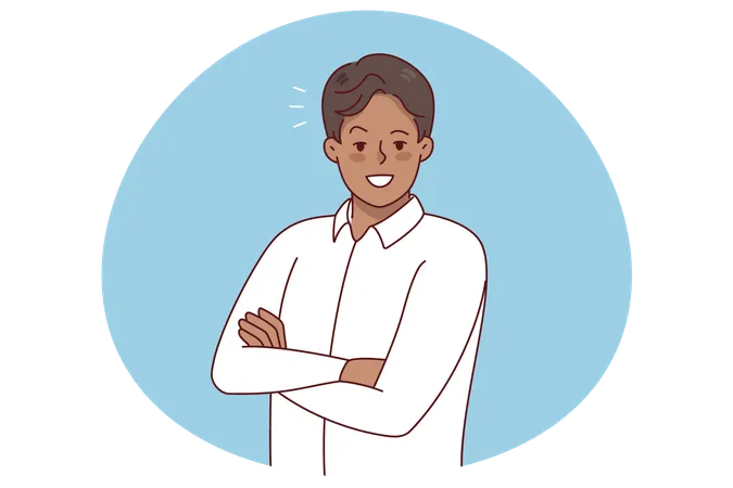 Portrait of smiling businessman feeling confident  Illustration