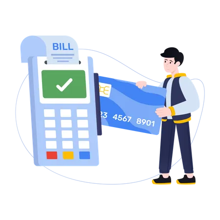Get Hold Of This Card Payment Flat Illustration Illustration