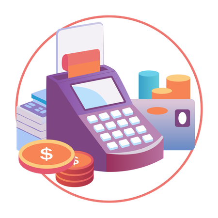 Machine de paiement pos  Illustration