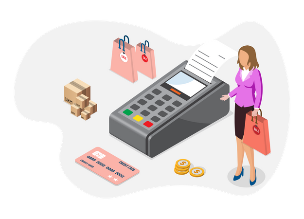 Paiement sans fil au point de vente  Illustration