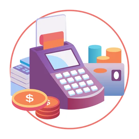 POS payment machine  Illustration