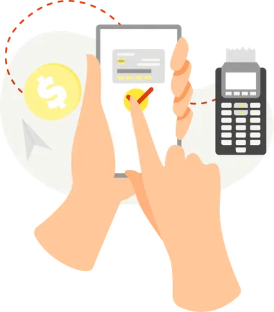 POS payment processing  Illustration
