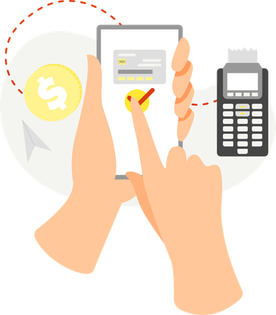 POS payment processing  Illustration