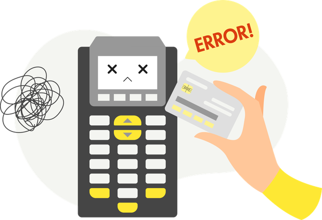 POS terminal payment error  Illustration