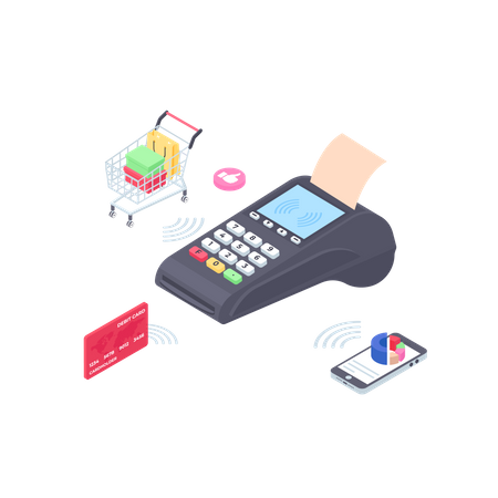 Pos Wireless Payment Illustration