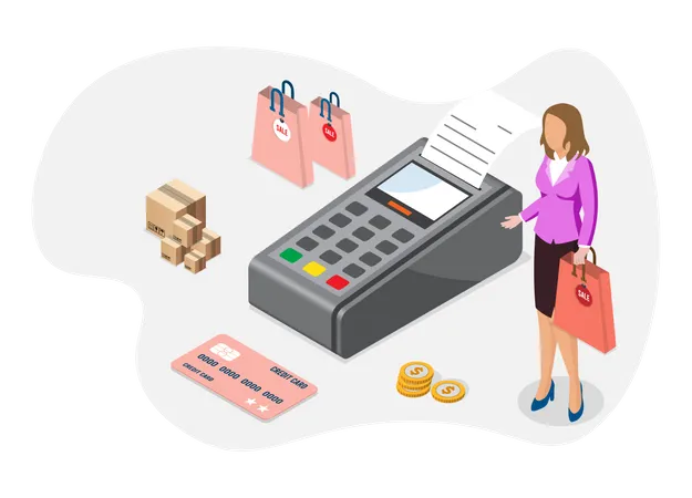 Pos Wireless Payment  Illustration