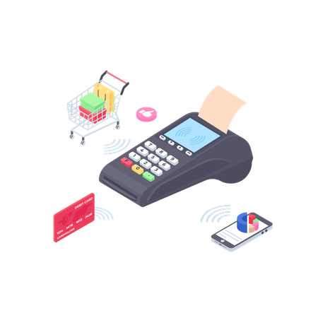 Pos Wireless Payment  Illustration