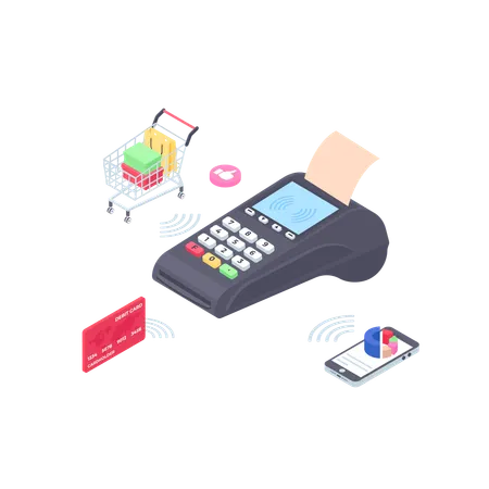 Pos Wireless Payment  Illustration