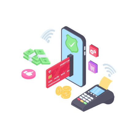 Pos Wireless Payment  Illustration