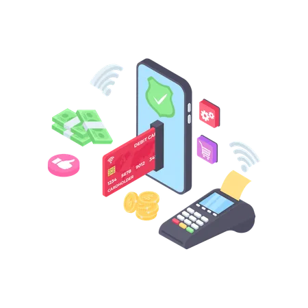 Pos Wireless Payment  Illustration