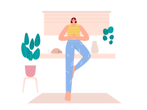 Pose de ioga  Ilustração