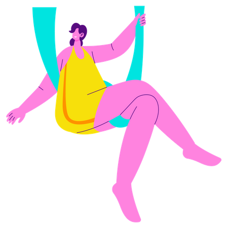 Pose de ioga aérea  Ilustração