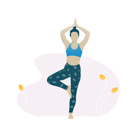 Pose de yoga debout  Illustration