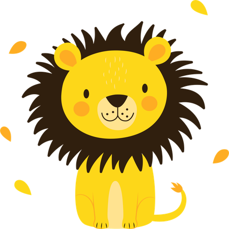 Lion prenant la pose  Illustration