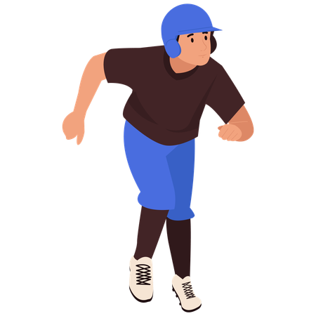 Pose inicial do corredor de beisebol  Ilustração