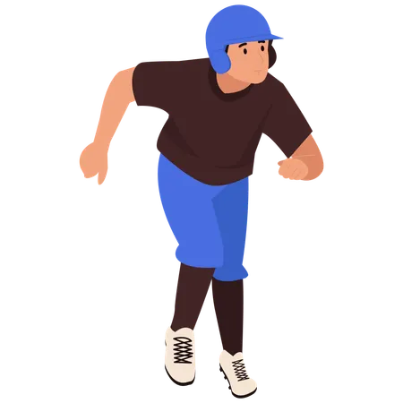 Pose inicial do corredor de beisebol  Ilustração