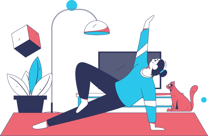 Poses de yoga réalisées par l'entraîneur  Illustration